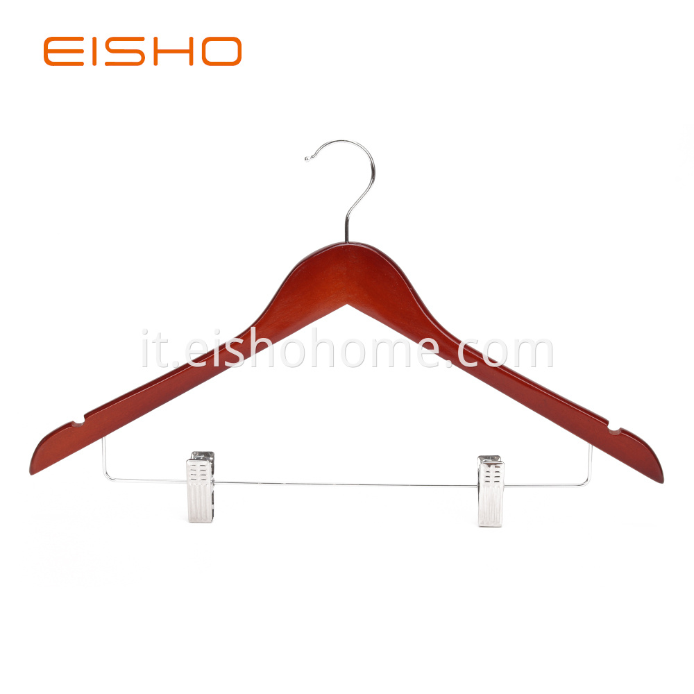 Ewh0052 Wooden Hangers With Clips